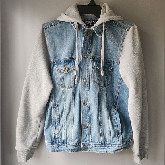Amnesia Denim Sweatshirt Jacket - Picture 2 of 16
